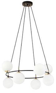Lampadario Minimal Tsukiyomi Acciaio Nero Oro 7 Luci E14