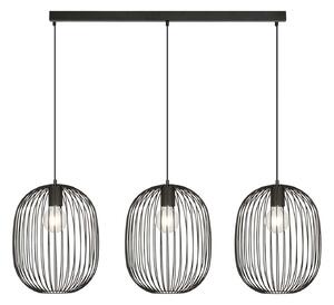 Lampadario Moderno Michizane Acciaio Nero 3 Luci E27