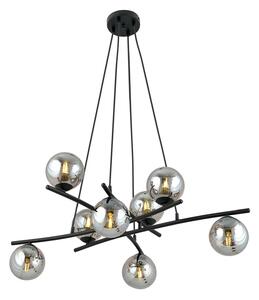 Lampadario Moderno Zarmon Acciaio Nero Grigio 8 Luci E14
