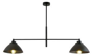 Lampadario Minimal Gemini Acciaio Nero 2 Luci E27