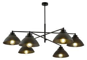 Lampadario Minimal Gemini Acciaio Bianco Nero 6 Luci E27