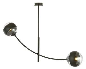 Plafoniera Contemporaneo Loptr Acciaio Nero 2 Luci E14
