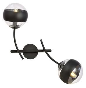 Applique Contemporaneo Loptr Acciaio Nero 2 Luci E14