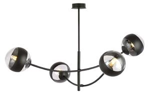 Plafoniera Contemporaneo Loptr Acciaio Nero 4 Luci E14
