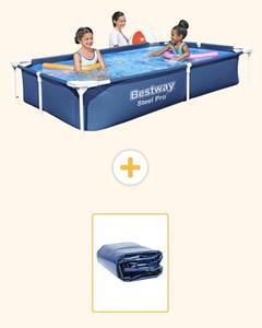 Bestway Steel Pro, piscina rettangolare - 221x150x43 cm - 2 pezzi - Modello S22288