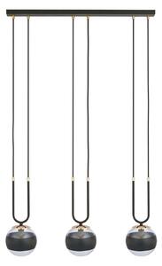 Lampadario Moderno Kreios Acciaio Nero 3 Luci E14