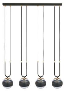 Lampadario Moderno Kreios Acciaio Nero 4 Luci E14