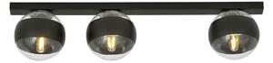 Plafoniera Moderna Lapetos Acciaio Nero 3 Luci E14