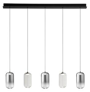 Lampadario perenz illumina hunter s5 br 8160 n lc 8214 led 2000lm vetro fumè specchiato trasparente - Perenz