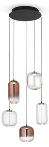 Lampadario perenz illumina hunter s5 8158 n lc 8214 8215 led vetro trasparente rame - Perenz