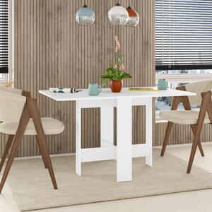 Tavolino pieghevole Decortie Artemio, bianco, dimensioni 130x76x73,4 cm