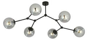 Plafoniera Minimal Selene Acciaio Nero Grigio 6 Luci E14