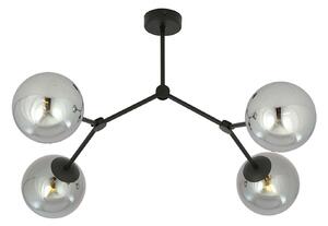 Plafoniera Minimal Selene Acciaio Nero Grigio 4 Luci E14