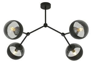 Plafoniera Minimal Selene Acciaio Nero 4 Luci E14