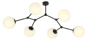 Plafoniera Minimal Selene Acciaio Nero Bianco 6 Luci E14