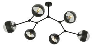 Plafoniera Minimal Selene Acciaio Nero 6 Luci E14