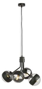 Lampadario Contemporaneo Themis Acciaio Nero 4 Luci E14