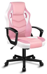ALFORDSON Sedia da scrivania da corsa, sedia da ufficio ergonomica regolabile in altezza e imbottita da 150 kg, sedia da gioco per PC girevole, rosa