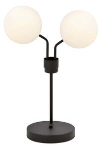 Lampada Da Tavolo Moderna Themis Acciaio Nero 2 Luci E14
