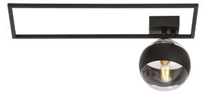Plafoniera Moderna Perseo Acciaio Nero Trasparente Mod1 1 Luce E14