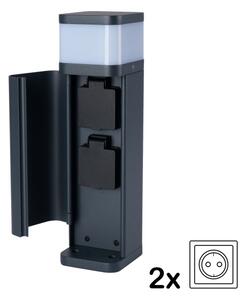Brilagi - Lampada da esterno con 2 prese SCHUKO PILLAR 1xG9/11W/230V IP44 antracite