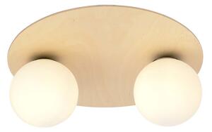 Plafoniera Minimal Chelys Acciaio Marrone 2 Luci E14