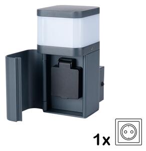 Brilagi - Lampada da parete per esterni con presa SCHUKO PILLAR 1xG9/11W/230V IP44 antracite