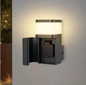 Brilagi - Lampada da parete per esterni con presa SCHUKO PILLAR 1xG9/11W/230V IP44 antracite