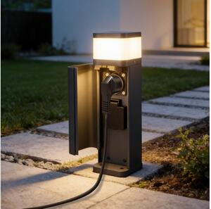Brilagi - Lampada da esterno con 2 prese SCHUKO PILLAR 1xG9/11W/230V IP44 antracite