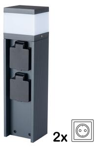 Brilagi -Lampada da esterno con 2 prese SCHUKO PILLAR 1xG9/11W/230V IP44 antracite