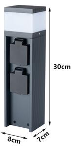 Brilagi -Lampada da esterno con 2 prese SCHUKO PILLAR 1xG9/11W/230V IP44 antracite