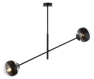 Lampadario Contemporaneo Udden Acciaio Nero 2 Luci E14