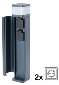 Brilagi -Lampada da esterno con 2 prese SCHUKO PILLAR 1xG9/11W/230V IP44 antracite