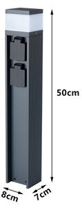 Brilagi - PILLAR, lampada da esterno con 2 prese SCHUKO, 1xG9/11W/230V, IP44, antracite