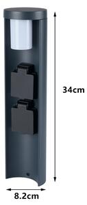 Brilagi - Lampada da esterno con 2 prese SCHUKO PILLAR 1xG9/11W/230V IP44 antracite