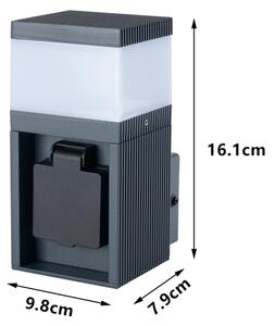 Brilagi - Lampada da esterno con presa SCHUKO PILLAR 1xG9/11W/230V IP44 antracite