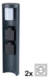 Brilagi - Lampada da esterno con 2 prese SCHUKO PILLAR 1xG9/11W/230V IP44 antracite