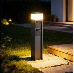 Brilagi - PILLAR, lampada da esterno con 2 prese SCHUKO, 1xG9/11W/230V, IP44, antracite