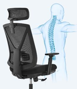 Sedia da ufficio SONGMICS regolabile in altezza e con funzione oscillante, nera