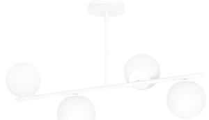 Plafoniera Contemporaneo Mahadeva Acciaio Bianco 4 Luci E14