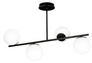Plafoniera Contemporaneo Mahadeva Acciaio Nero 4 Luci E14