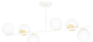 Plafoniera Contemporaneo Narayana Acciaio Bianco Oro 4 Luci E14