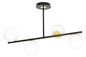 Plafoniera Contemporaneo Narayana Acciaio Nero 6 Luci E14