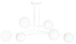 Plafoniera Contemporaneo Ramachandra Acciaio Bianco 6 Luci E14