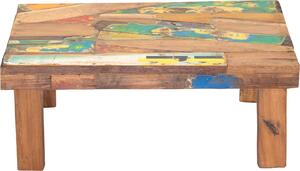 TAVOLO BASSO "MIX" | legno riciclato | sgabello fiore colorato