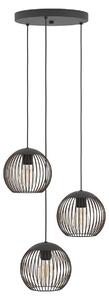EGLO Lampadario a sospensione Almanzora, lampada a 3 luci, ideale per la sala da pranzo, il corridoio o la cucina, attacco E27, diametro 46,5 cm