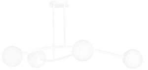 Plafoniera Contemporaneo Ramachandra Acciaio Bianco 4 Luci E14