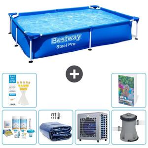 Bestway Steel Pro, piscina rettangolare - 221x150x43 cm - composta da 5 parti, modello S128