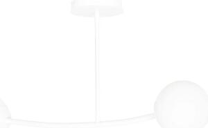 Plafoniera Contemporaneo Ramachandra Acciaio Bianco 2 Luci E14