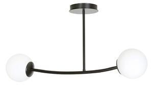 Plafoniera Contemporaneo Ramachandra Acciaio Nero 2 Luci E14